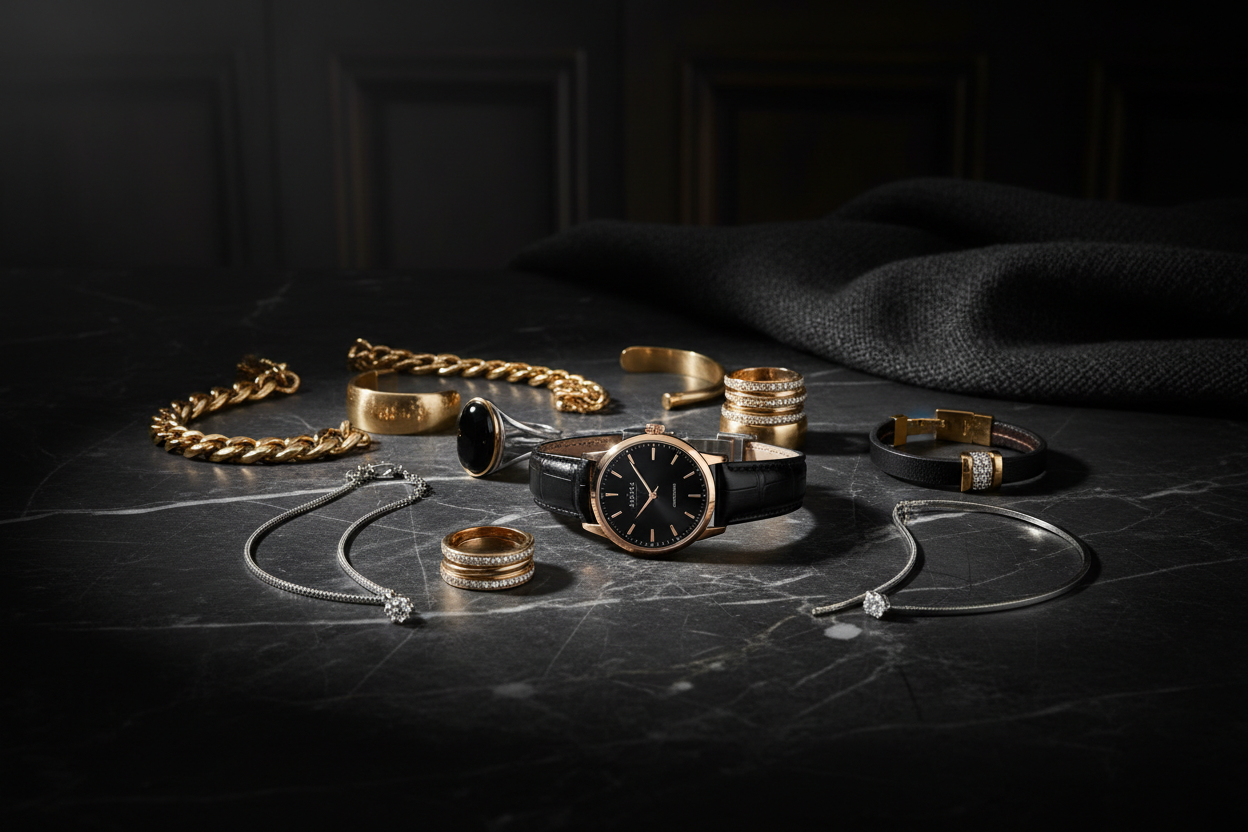 Fondo hero relojes y joyas